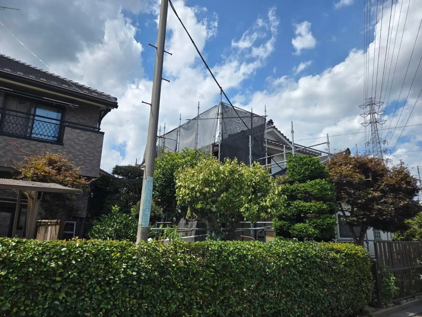 本日から羽村市で外壁塗装の方させて頂きます。